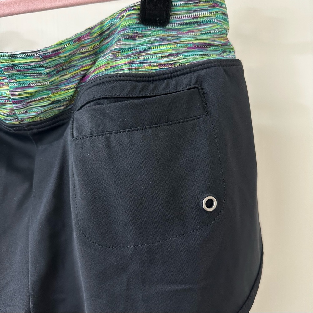 Athleta 2.5” Inseam Black Shorts with Multicolor Waistband, Size S - Picture 7 of 7